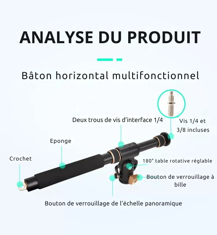 Bras Articulé Professionnel pour Caméra - Support Flexible pour Appareil Photo (2 à 5 kg)