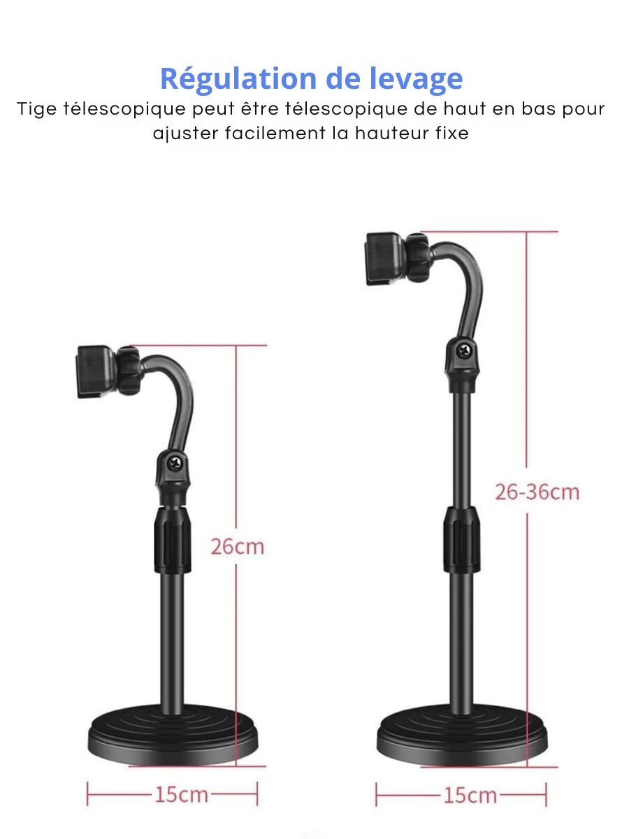 Support de téléphone réglable en hauteur pour bureau