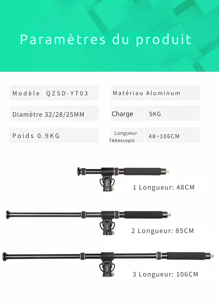 Bras Articulé Professionnel pour Caméra - Support Flexible pour Appareil Photo (2 à 5 kg)