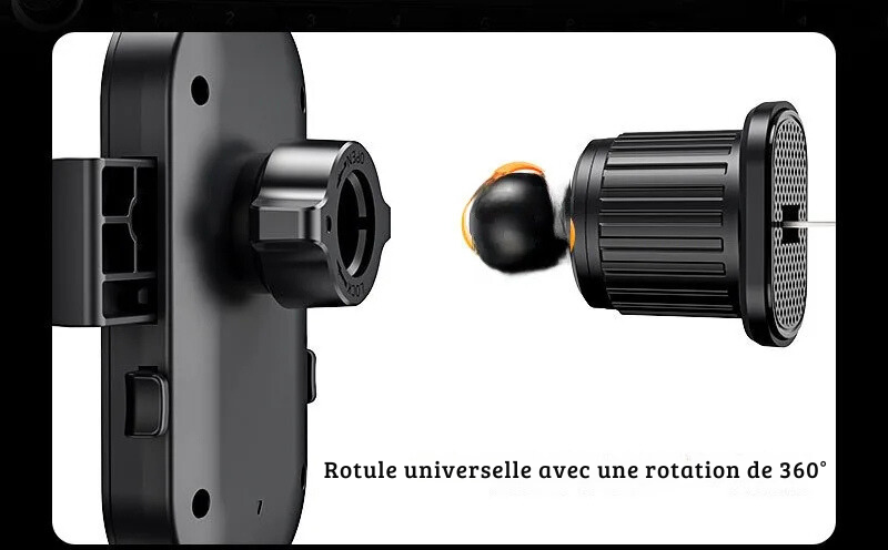 Support de Téléphone Universel pour Voiture – Fixation Grille d'Aération, Rotation Ajustable