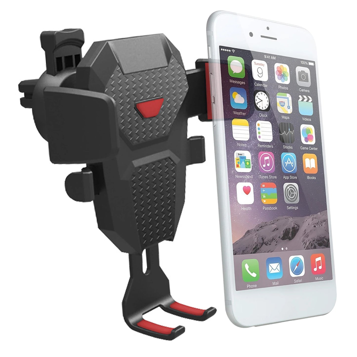 Support Téléphone Voiture 2-en-1 – Fixation Ventouse et Grille d'Aération, Rotation 360°