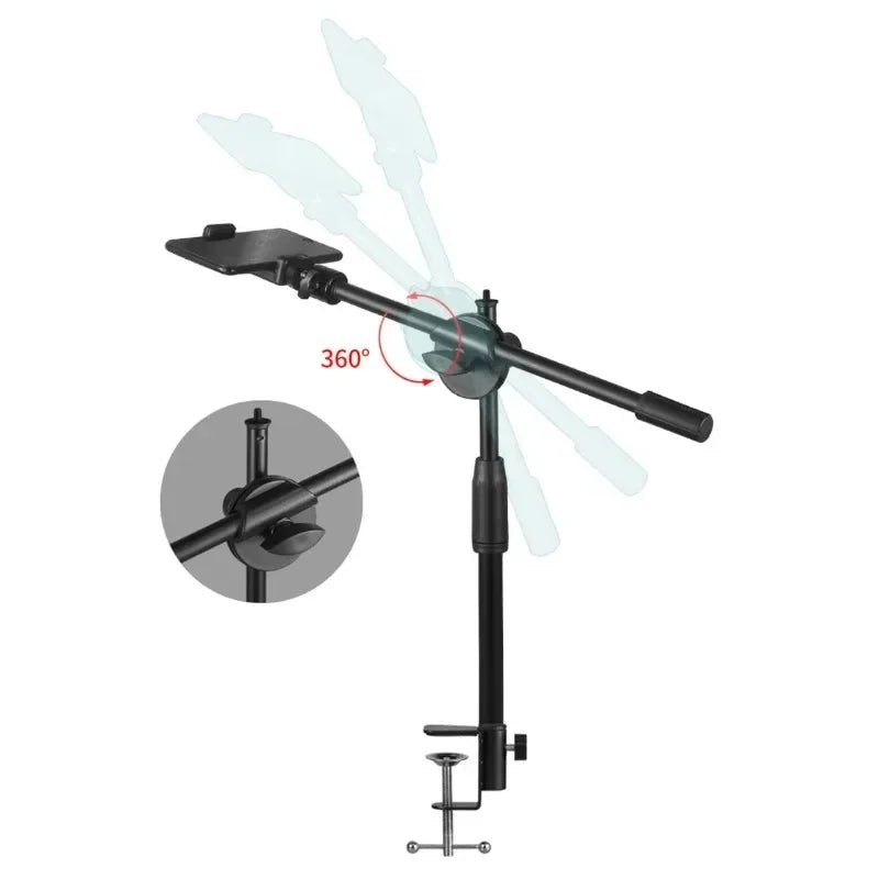 Support de Caméra/Téléphone avec Bras Pivotant 360° et Fixation par Pince