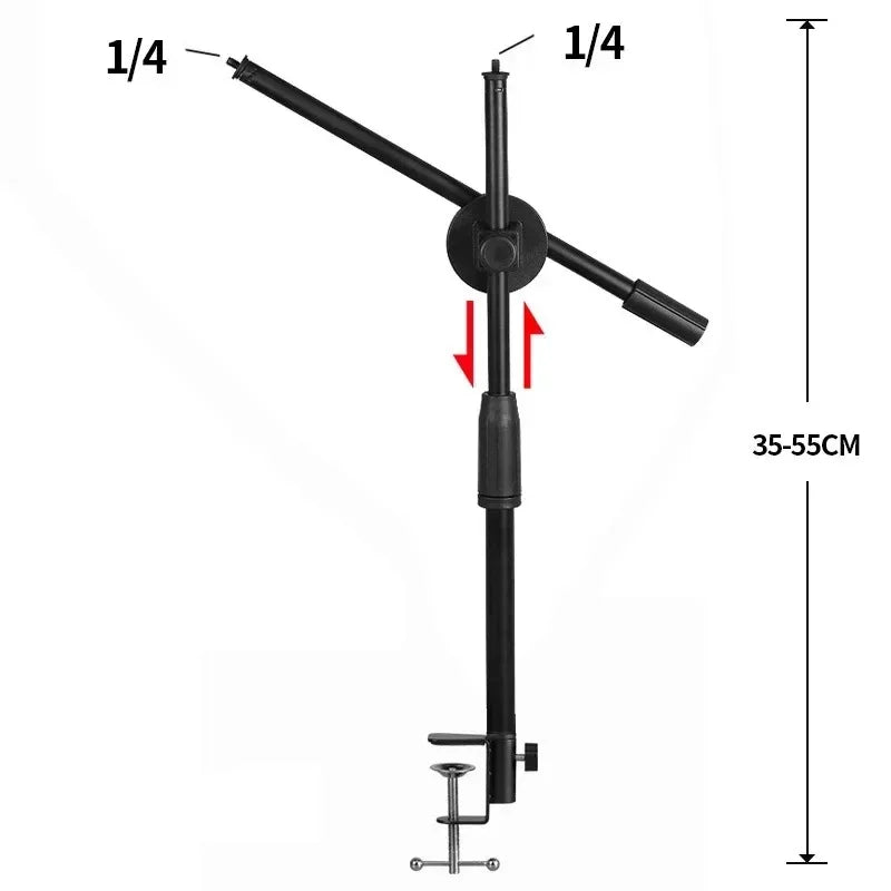 Support de Caméra/Téléphone avec Bras Pivotant 360° et Fixation par Pince