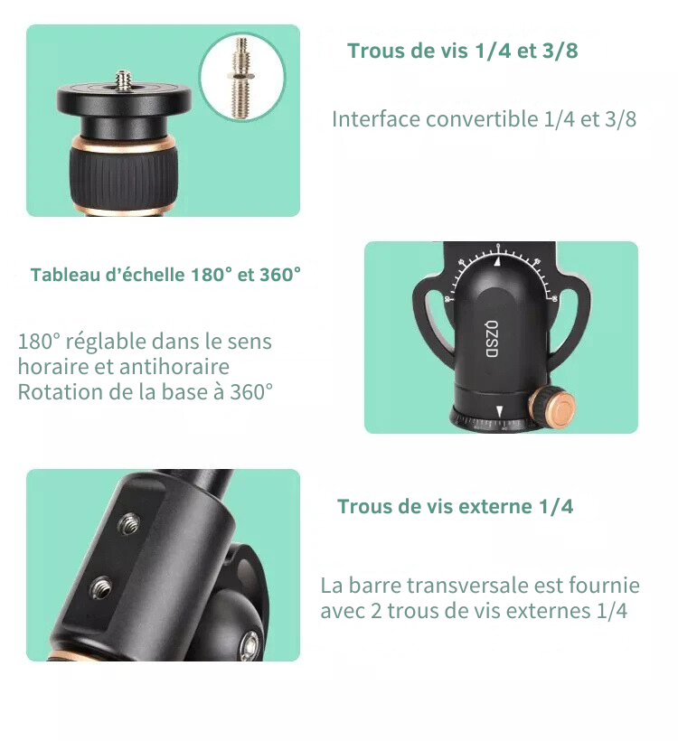 Bras Articulé Professionnel pour Caméra - Support Flexible pour Appareil Photo (2 à 5 kg)