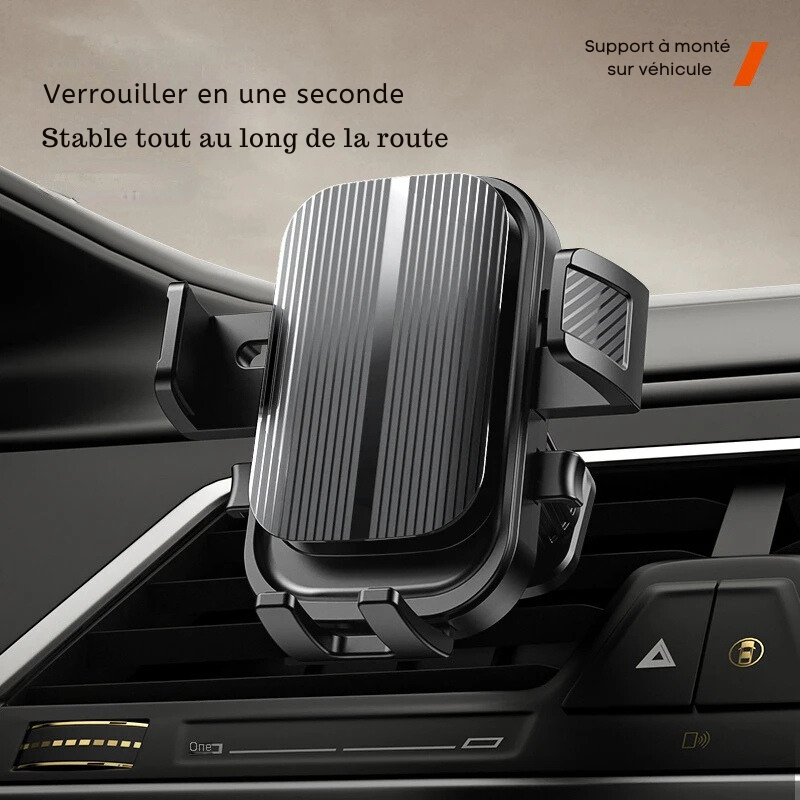 Support de Téléphone Universel pour Voiture – Fixation Grille d'Aération, Rotation Ajustable