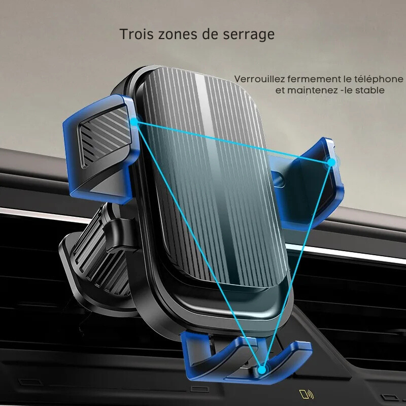 Support de Téléphone Universel pour Voiture – Fixation Grille d'Aération, Rotation Ajustable