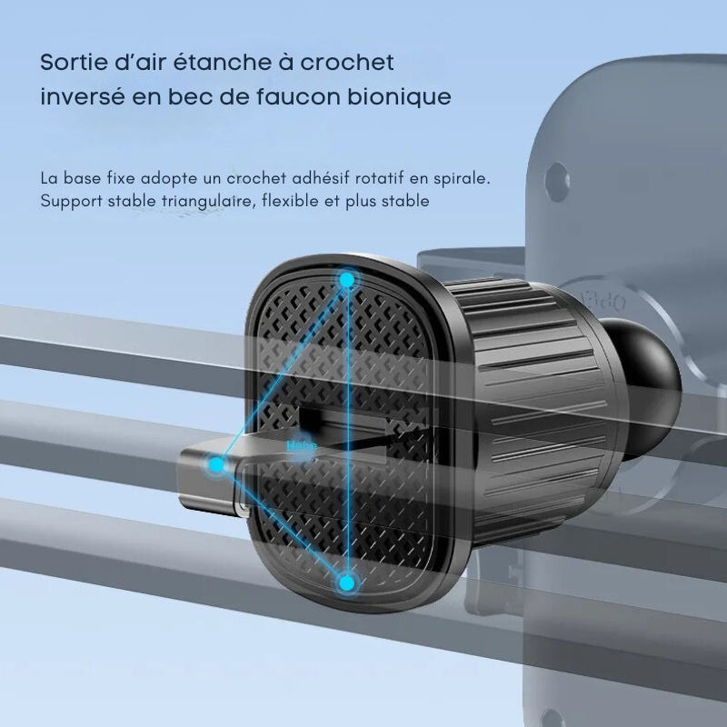 Support de Téléphone Universel pour Voiture – Fixation Grille d'Aération, Rotation Ajustable