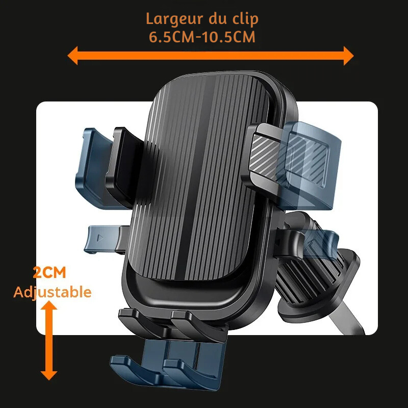 Support de Téléphone Universel pour Voiture – Fixation Grille d'Aération, Rotation Ajustable