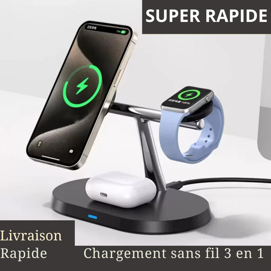 Chargeur sans fil 3-en-1 🔋 - Le Gadget Qui Simplifie Votre Quotidien !