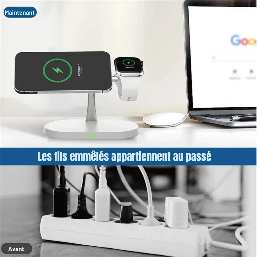 Chargeur sans fil 3-en-1 🔋 - Le Gadget Qui Simplifie Votre Quotidien !