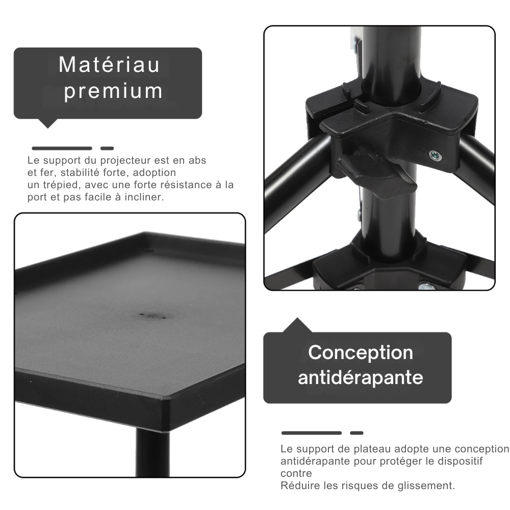 Support Portable Réglable en Plastique avec Trépied - 2 Tailles Disponibles