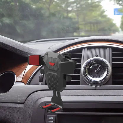 Support Téléphone Voiture 2-en-1 – Fixation Ventouse et Grille d'Aération, Rotation 360°